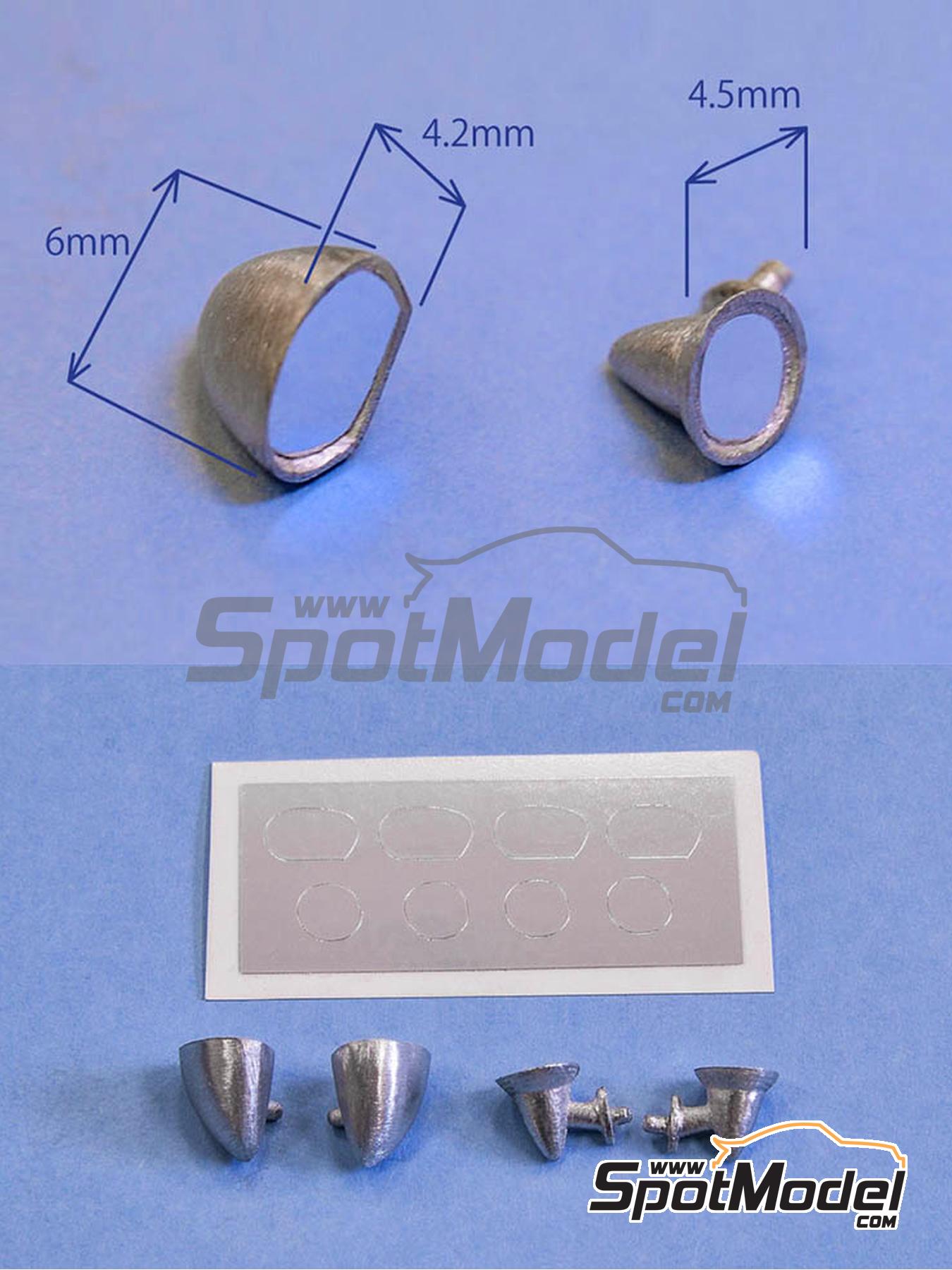Model Factory Hiro P1157: Detail 1/24 scale - Mirror set - 2 + 2